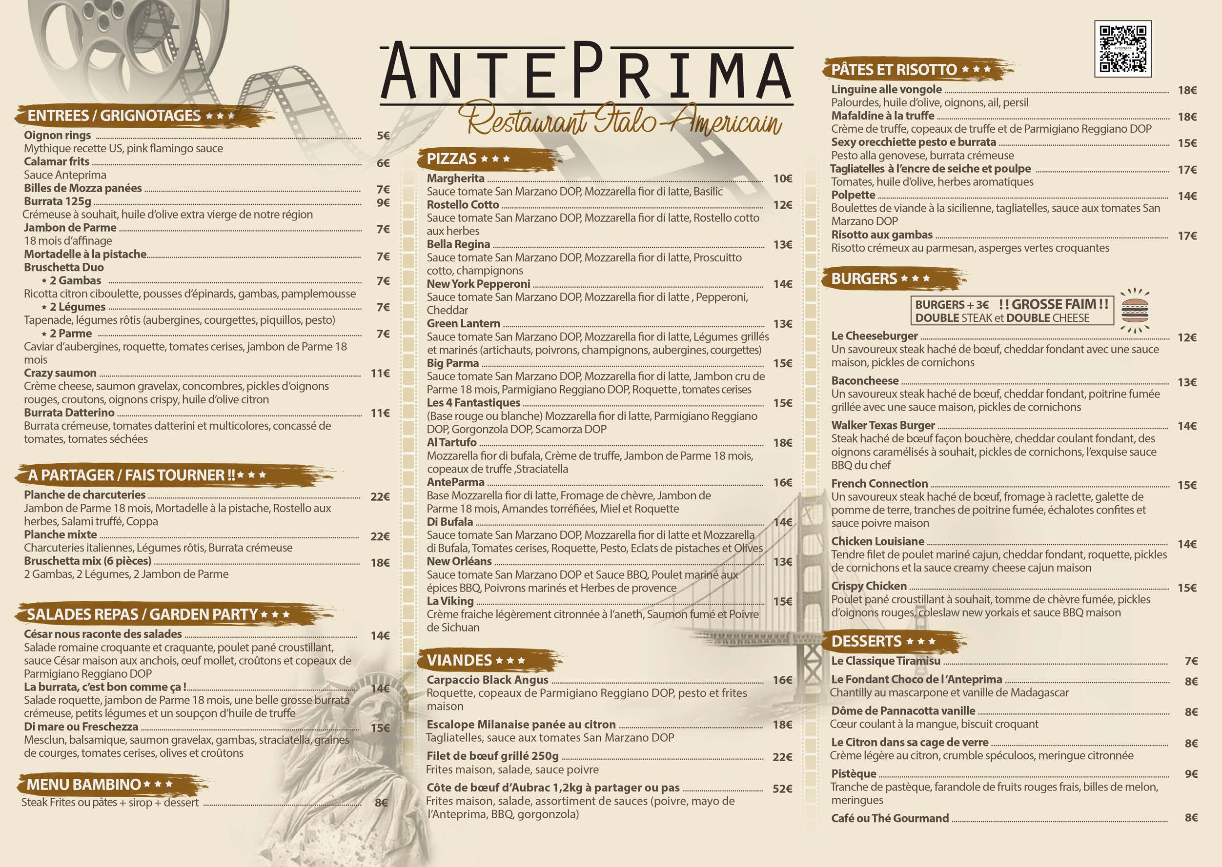 Carte Restaurant AntePrima Nimes (1)